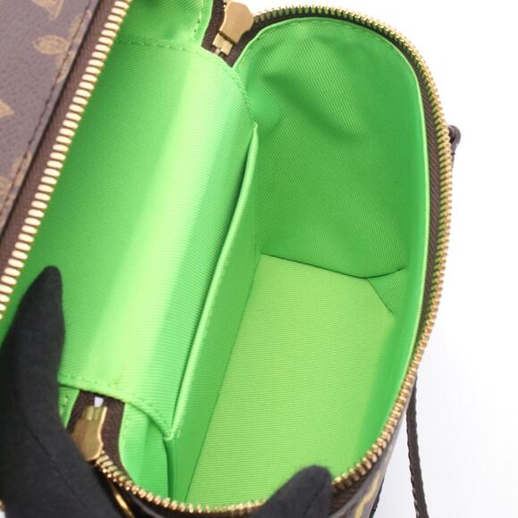 Louis Vuitton Vertical Trunk Handbag Canvas Leather Monogram Brown Green